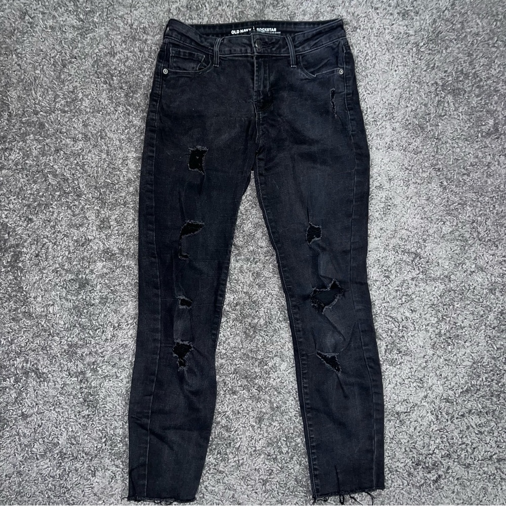 Women’s Old Navy MID-RISE Black Jeans Size 6 Regular